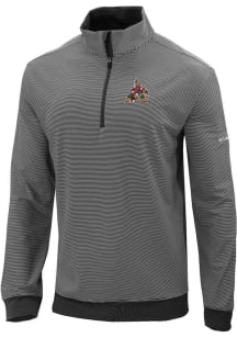 Columbia Arizona Coyotes Mens Black Even Lie Long Sleeve Qtr Zip Pullover