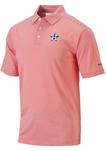 Columbia Houston Astros Mens Orange Invite Stripe Short Sleeve Polo
