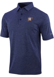 Columbia Houston Astros Mens Navy Blue Set II Short Sleeve Polo