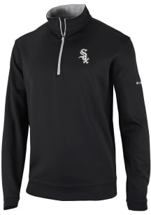 Columbia Chicago White Sox Mens Black Wickham Hills Long Sleeve Qtr Zip Pullover