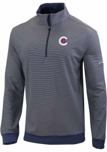 Columbia Chicago Cubs Mens Navy Blue Even Lie Long Sleeve Qtr Zip Pullover