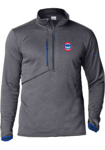 Columbia Chicago Cubs Mens Blue Park View Long Sleeve Qtr Zip Pullover