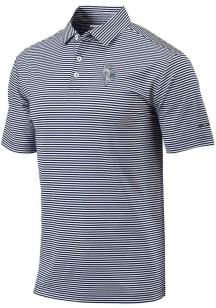 Columbia Kansas City Royals Mens Navy Blue Invite Stripe Short Sleeve Polo