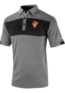 Columbia Oklahoma State Cowboys Mens Black Total Control Short Sleeve Polo