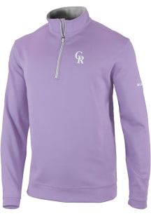 Columbia Colorado Rockies Mens Lavender Wickham Hills Long Sleeve Qtr Zip Pullover