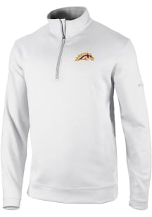 Columbia Western Michigan Broncos Mens White Wickham Hills Long Sleeve Qtr Zip Pullover