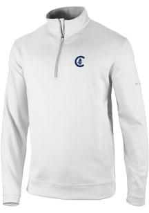 Columbia Chicago Cubs Mens White Wickham Hills Long Sleeve Qtr Zip Pullover