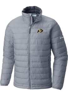 Mens Colorado Buffaloes Columbia Mens Powder Lite Primary Logo Heavyweight Jacket - Grey