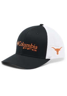 Columbia Texas Longhorns Mens Black PFG Mesh Ball Cap Flex Hat