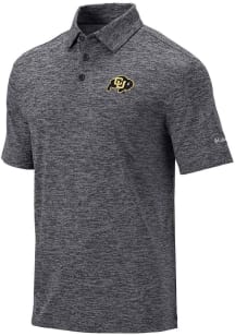 Columbia Colorado Buffaloes Mens Black Final Round Short Sleeve Polo