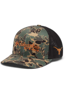 Columbia Texas Longhorns Mens Green PHG Camo Mesh Ball Cap Flex Hat