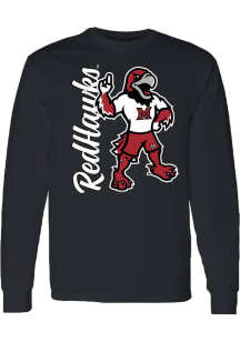Summit Sportswear Miami RedHawks Black Swoop The RedHawk Long Sleeve T Shirt