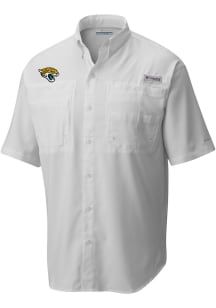 Columbia Jacksonville Jaguars Mens White Heat Seal Tamiami Short Sleeve Dress Shirt