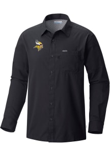 Columbia Minnesota Vikings Mens Black Heat Seal Slack Tide Long Sleeve Dress Shirt