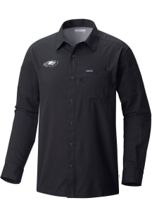 Columbia Philadelphia Eagles Mens Black Heat Seal Slack Tide Long Sleeve Dress Shirt