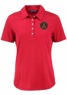 Cutter and Buck Atlanta United FC Womens Red Coastline Eco Short Sleeve Polo Shirt