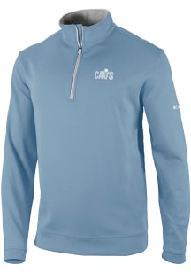 Columbia Cleveland Cavaliers Mens Light Blue Wickham Hills Long Sleeve Qtr Zip Pullover
