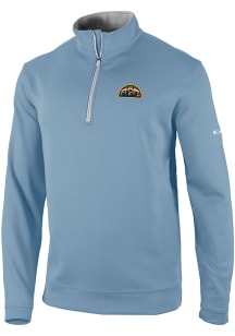 Columbia Denver Nuggets Mens Light Blue Wickham Hills Long Sleeve Qtr Zip Pullover
