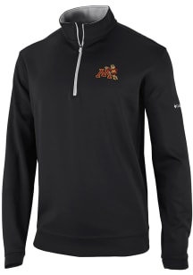 Columbia Minnesota Golden Gophers Mens Black Wickham Hills Long Sleeve Qtr Zip Pullover