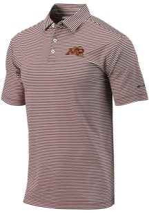 Columbia Minnesota Golden Gophers Mens Maroon Invite Stripe Short Sleeve Polo