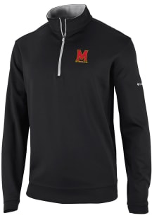 Columbia Maryland Terrapins Mens Black Wickham Hills Long Sleeve Qtr Zip Pullover