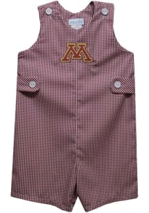 Vive La Fete Minnesota Golden Gophers Toddler Maroon Gingham Overalls