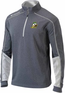 Columbia Oregon Ducks Mens White Heat Seal Omni Wick Shotgun 2.0 Long Sleeve Qtr Zip Pullover