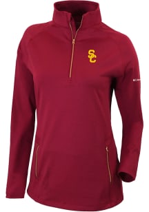 Columbia USC Trojans Womens Red Heat Seal Omni Wick Outward Nine Qtr Zip