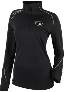 Columbia Philadelphia Flyers Womens Black Heat Seal Omni Wick Shotgun 2.0 Qtr Zip