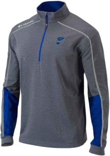 Columbia St Louis Blues Mens Blue Heat Seal Omni Wick Shotgun 2.0 Long Sleeve Qtr Zip Pullover
