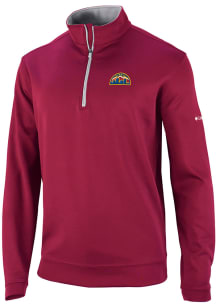 Columbia Denver Nuggets Mens Red Wickham Hills Long Sleeve Qtr Zip Pullover