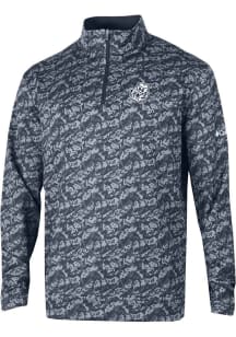 Columbia Michigan Wolverines Mens Blue Wickham Hills Honeycomb Long Sleeve Qtr Zip Pullover