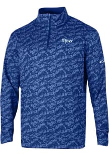 Columbia Dallas Mavericks Mens Blue Wickham Hills Honeycomb Long Sleeve Qtr Zip Pullover