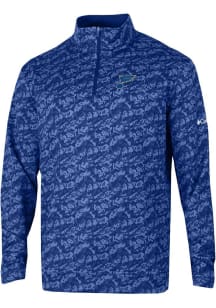 Columbia St Louis Blues Mens Blue Wickham Hills Honeycomb Long Sleeve Qtr Zip Pullover