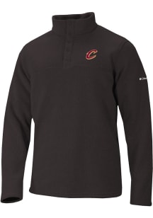 Columbia Cleveland Cavaliers Mens Black Alto Pass Long Sleeve Qtr Zip Pullover
