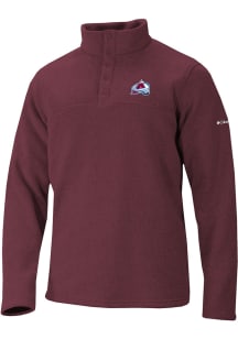 Columbia Colorado Avalanche Mens Red Alto Pass Long Sleeve Qtr Zip Pullover