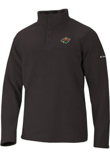 Columbia Minnesota Wild Mens Black Alto Pass Long Sleeve Qtr Zip Pullover