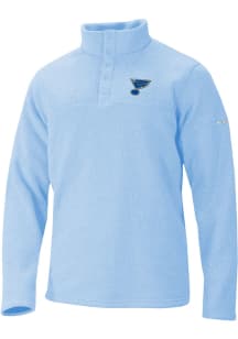 Columbia St Louis Blues Mens Light Blue Alto Pass Long Sleeve Qtr Zip Pullover