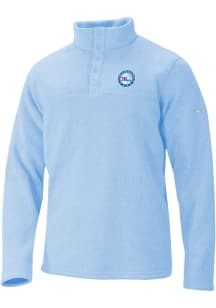 Columbia Philadelphia 76ers Mens Light Blue Alto Pass Long Sleeve Qtr Zip Pullover