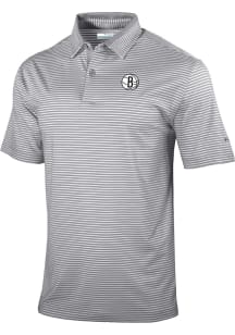 Columbia Brooklyn Nets Mens Grey Heat Seal Golden Hills Polo Short Sleeve Polo