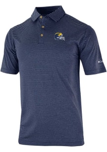 Columbia Michigan Wolverines Mens Blue Invite II Short Sleeve Polo