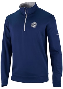 Columbia Michigan Wolverines Mens Blue Wickham Hills Long Sleeve Qtr Zip Pullover