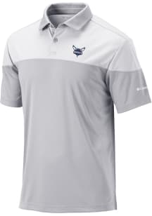 Columbia Charlotte Hornets Mens Grey Heat Seal Omni Wick Best Ball Short Sleeve Polo