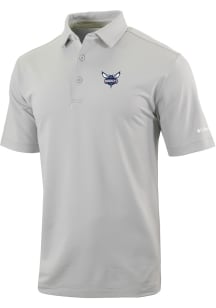 Columbia Charlotte Hornets Mens Grey Heat Seal Even Lie Short Sleeve Polo