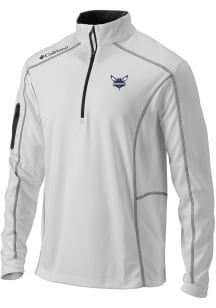 Columbia Charlotte Hornets Mens White Heat Seal Omni Wick Shotgun Long Sleeve Qtr Zip Pullover