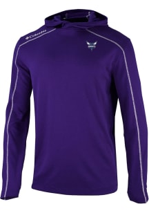 Columbia Charlotte Hornets Mens Purple Heat Seal Omni Wick Shot Gun Long Sleeve Hoodie