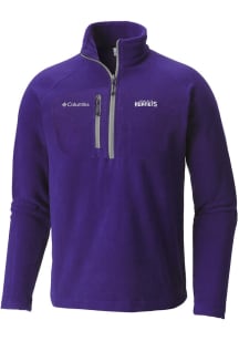 Columbia Charlotte Hornets Mens Purple Fast Trek III Half Zip Fleece Qtr Zip Pullover