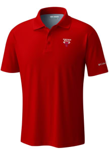 Columbia Chicago Bulls Mens Red Heat Seal Low Drag Offshore Polo Short Sleeve Polo