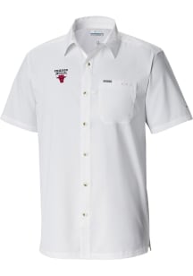 Columbia Chicago Bulls Mens White Heat Seal Slack Tide Camp Short Sleeve Dress Shirt