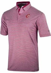Columbia Cleveland Cavaliers Mens Red Heat Seal Golden Hills Polo Short Sleeve Polo